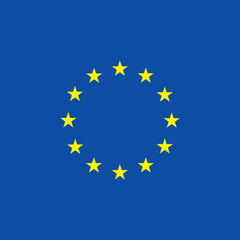 European Union flag. Patriotic EU symbol, banner, design. Square size. Vector icon illustration.