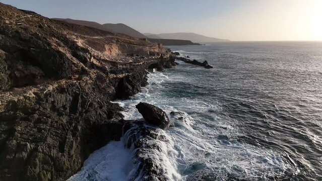 Fuerteventura, Canary island. Coastline, evening. Europe.