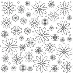 Vector coloring book flowers illustration