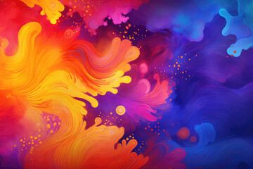 Colorful powder explosion on white background. Colored cloud. Colorful dust explode. Paint Holi - obrazy, fototapety, plakaty