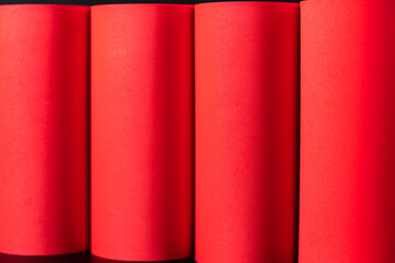 Background of red columns. Red pillars. Red background.