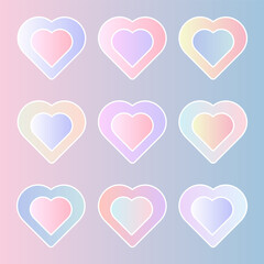Gradient hearts collection