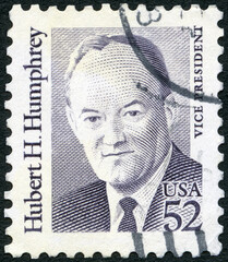 USA - 1986: shows Hubert Horatio Humphrey Jr (1911-1978), vice president, Great Americans, 1986