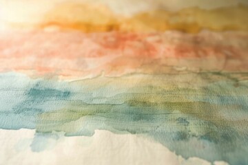 Fototapeta na wymiar Soft gradients, dreamy texture, and subtle hues define this watercolor wash on paper