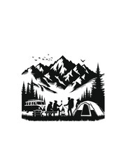 Fototapeta premium Trail Tales: A Journey into Wilderness Camping Delights