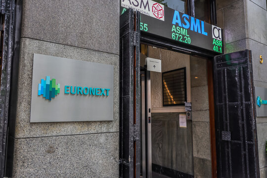 The entrance of Euronext in Amsterdam. Euronext Amsterdam is a stock exchange based in Amsterdam, the Netherlands.