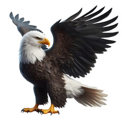 Isolated Bald Eagle Bird on a Transparent background