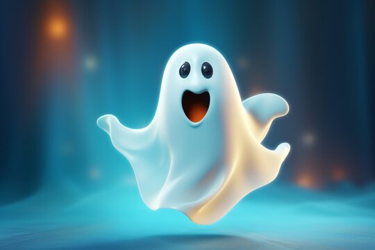 a cartoon ghost with a smile