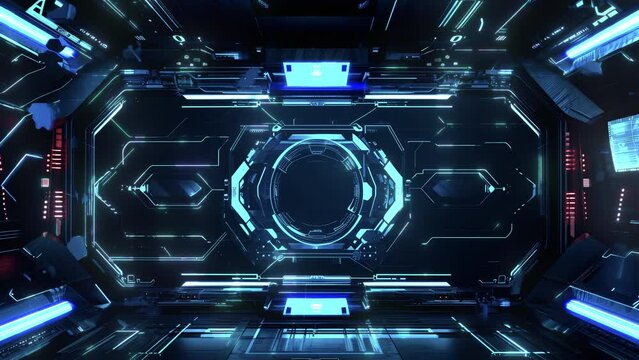 Modern for tech background design Futuristic HUD, UX, GUI interface screen design. Sci-Fi Virtual Reality technology view display. HUD animation. loop animation, 