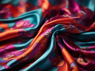 Silk fabric background layered with translucent overlays