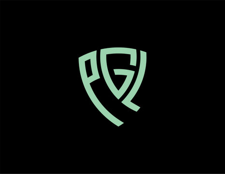 PGL creative letter shield logo design vector icon illustration