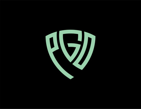 PGO creative letter shield logo design vector icon illustration