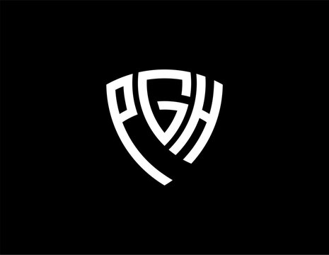 PGH creative letter shield logo design vector icon illustration