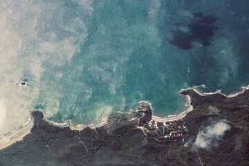 beach and ocean from above
