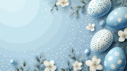 Happy Easter template with blue, white, rustic