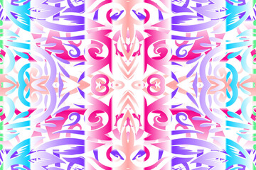 Beautiful abstract design of batik ethnic dayak borneo pattern 