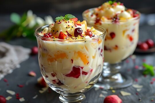 kulfi falooda Ice cream with dry fruits in glass