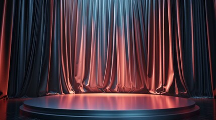 podium platform background with curtains