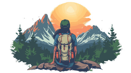 Hiking is my therapy T-shirt design vector