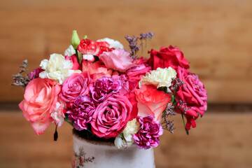 Beautiful bouquet of flowers in a vase.