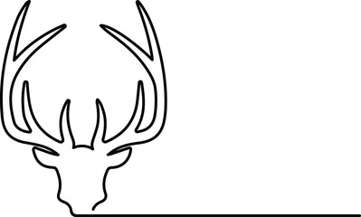 Single continuous line drawing of elegance head deer illustration vector