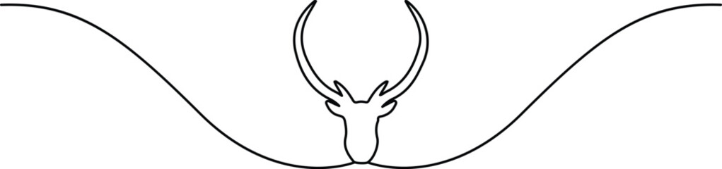 Single continuous line drawing of elegance head deer vector