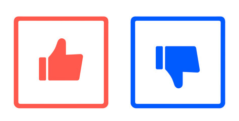 赤色と青色｜グッドマークとバッドマーク