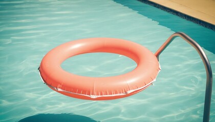Swim ring pool - vintage filter - obrazy, fototapety, plakaty