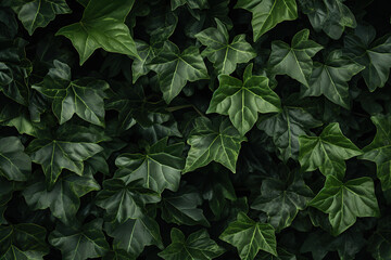 close up horizontal image of a green ivy background Generative AI - obrazy, fototapety, plakaty