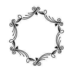 Decorative round frame. Vector graphics.