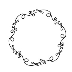 Decorative round frame. Vector graphics.