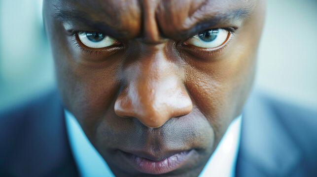 Intense Gaze of a Confident Businessman