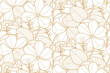 Tropical leaf line art wallpaper background vector. Natural monstera and banana leaves pattern design in minimalist linear.	