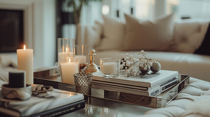 close up of a living room table