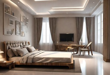 Fototapeta na wymiar luxury hotel bedroom