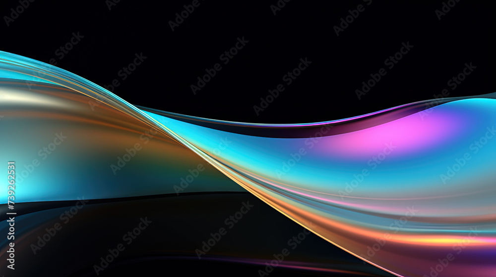 Aufkleber vibrant abstract waveform with fluid motion and colorful gradients.