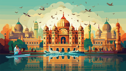 Incredible India background depicting Indian. - obrazy, fototapety, plakaty