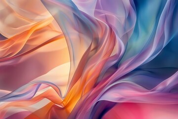 Abstract Color Elegance - Softly flowing fabric textures in warm tones, ideal for backgrounds and concepts related to fluidity, softness, and elegance.