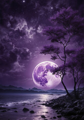 Fototapeta na wymiar Purple Moon
