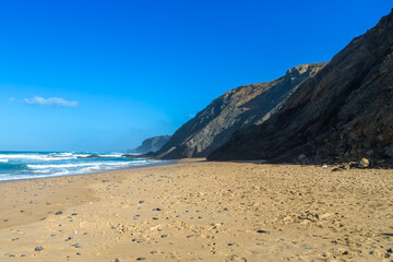 On the Beach Praia da Barradinha close to Aljezur in Portugal