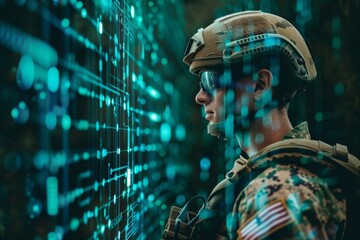The digital war Advanced technology vs evolving cyber threats - obrazy, fototapety, plakaty
