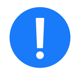 シンプルな青色のびっくりマーク