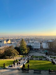 View of Paris from Sacre Coeur on Montmartre hill, France