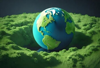 Obraz na płótnie Canvas Collaboration between the government with green globe, Renewable and Sustainable Resources. Environment World Earth Day 3d render 