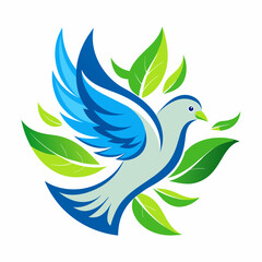 Dove of Peace Bird Logo