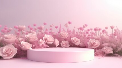 Obraz na płótnie Canvas Pink rose petals and candle