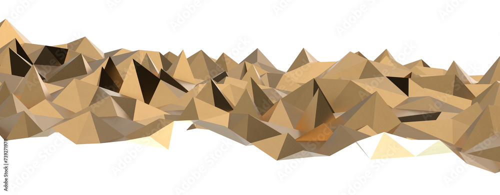 Poster gold polygon background 3d rendering