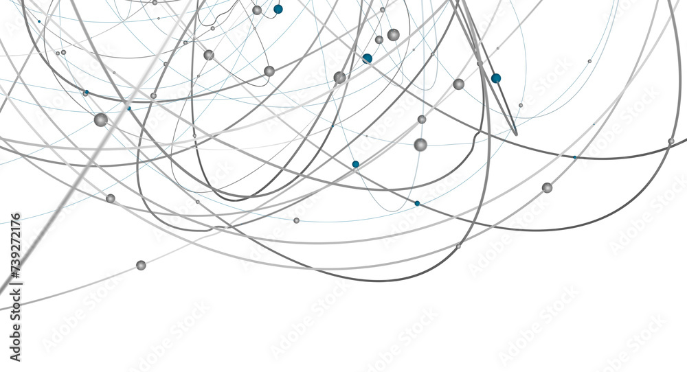 Poster The structure of the network connection of points and lines. Data technology.