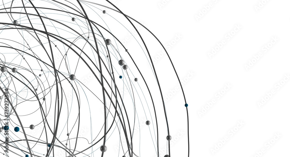 Leinwandbilder The structure of the network connection of points and lines. Data technology.