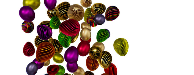 Perfect colorful handmade easter eggs isolated